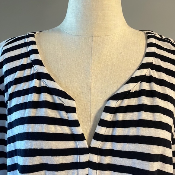 TALBOTS ocean city nautical stripe women’s TUNIC embroidered 3/4 sleeve chic 2X - Picture 6 of 10
